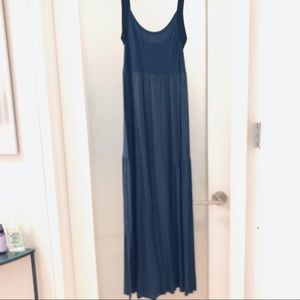 Theory navy tiered maxi dress with black straps